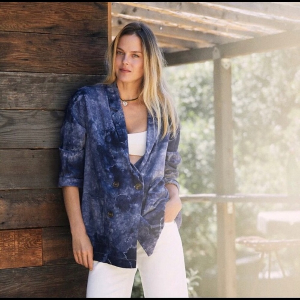 Anthropologie Amani Shine Tie Die Blazer